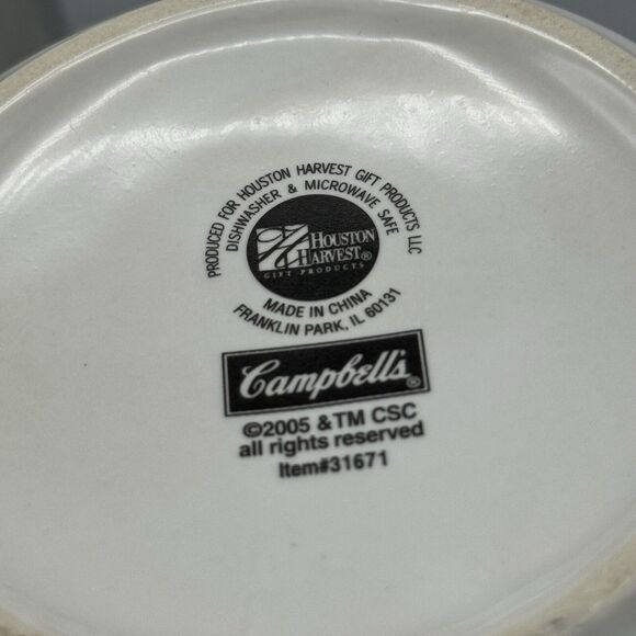Pair of Campbells Advertising Ceramic Soup Chili Mug 2005 Houston Harvest 16 Oz - Picture 8 of 9